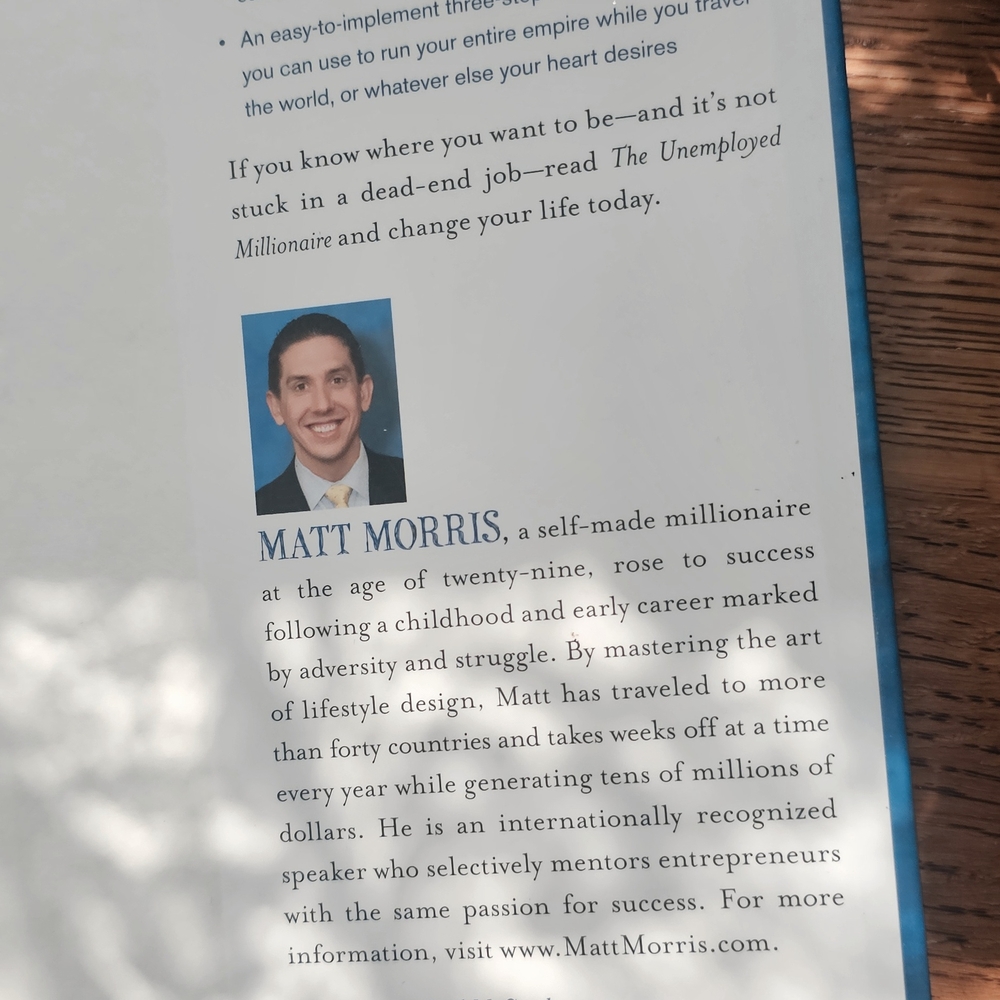 The Unemployed Millionaire Book by Matt Morris - Picture 6 of 7